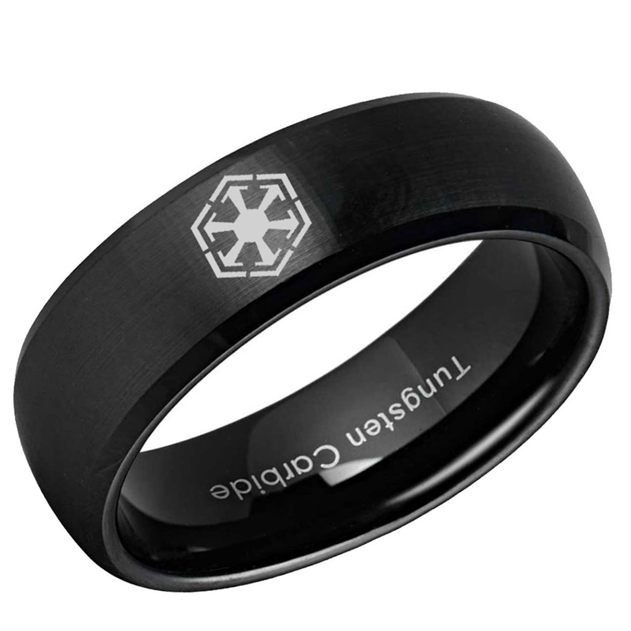 Sith Empire Dome Tungsten Ring Brushed Black 8mm