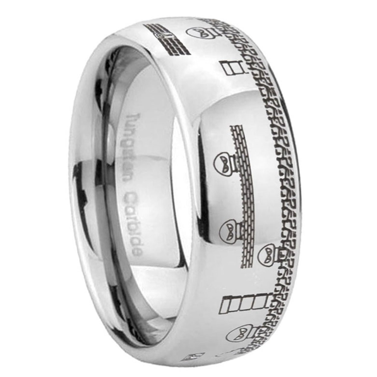 Super Mario Bro Dome Engraved Ring Tungsten - Image 2