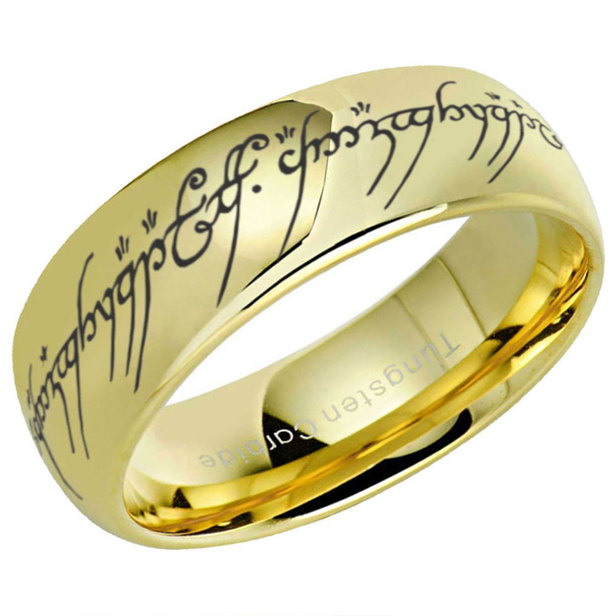 The One Ring Dome Tungsten Wedding Band Gold