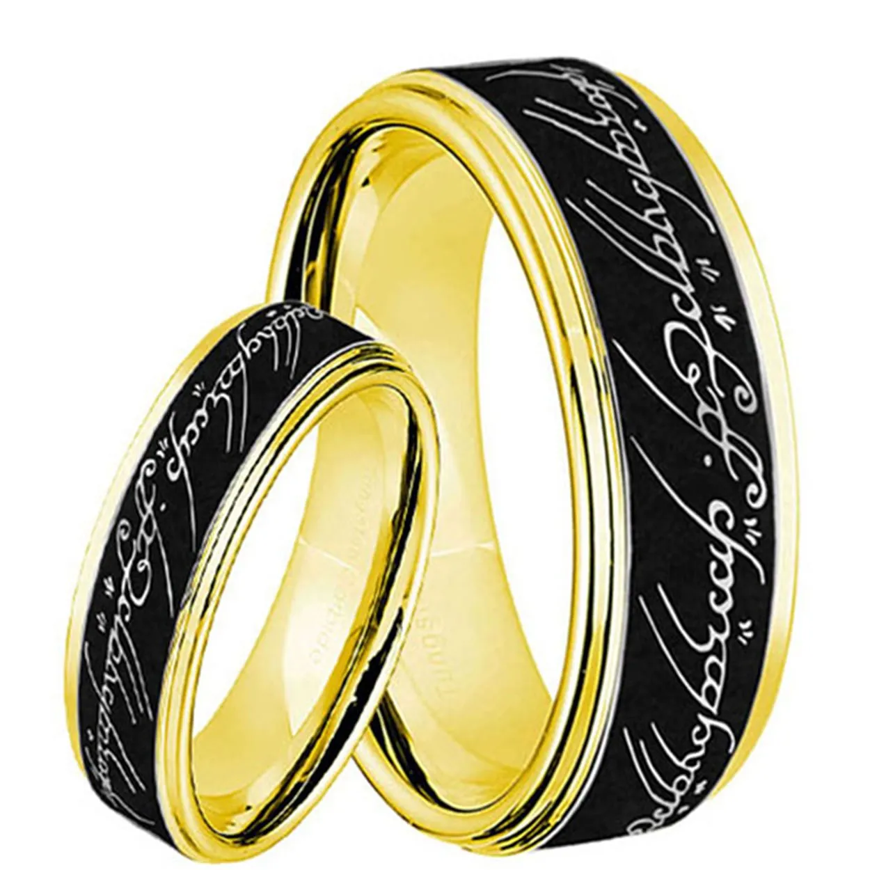 Lord OF The Ring Step Edge Black Tungsten Unique Wedding Band
