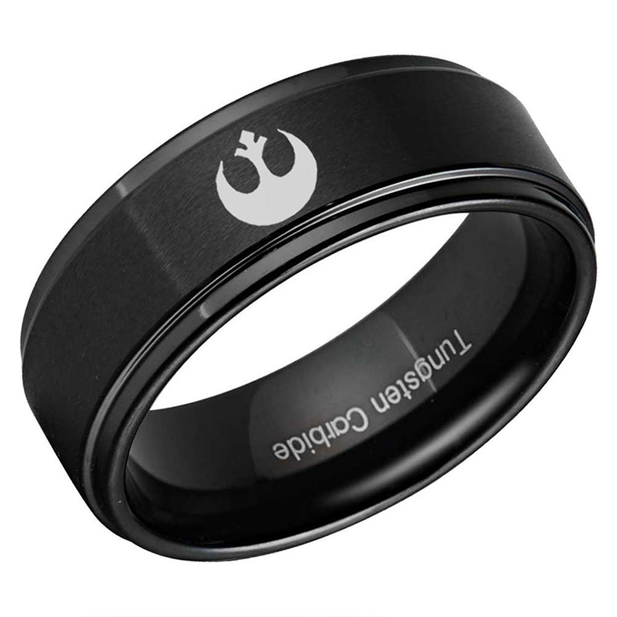 Rebel Alliance Step Edge Tungsten Ring Matte Black 6mm