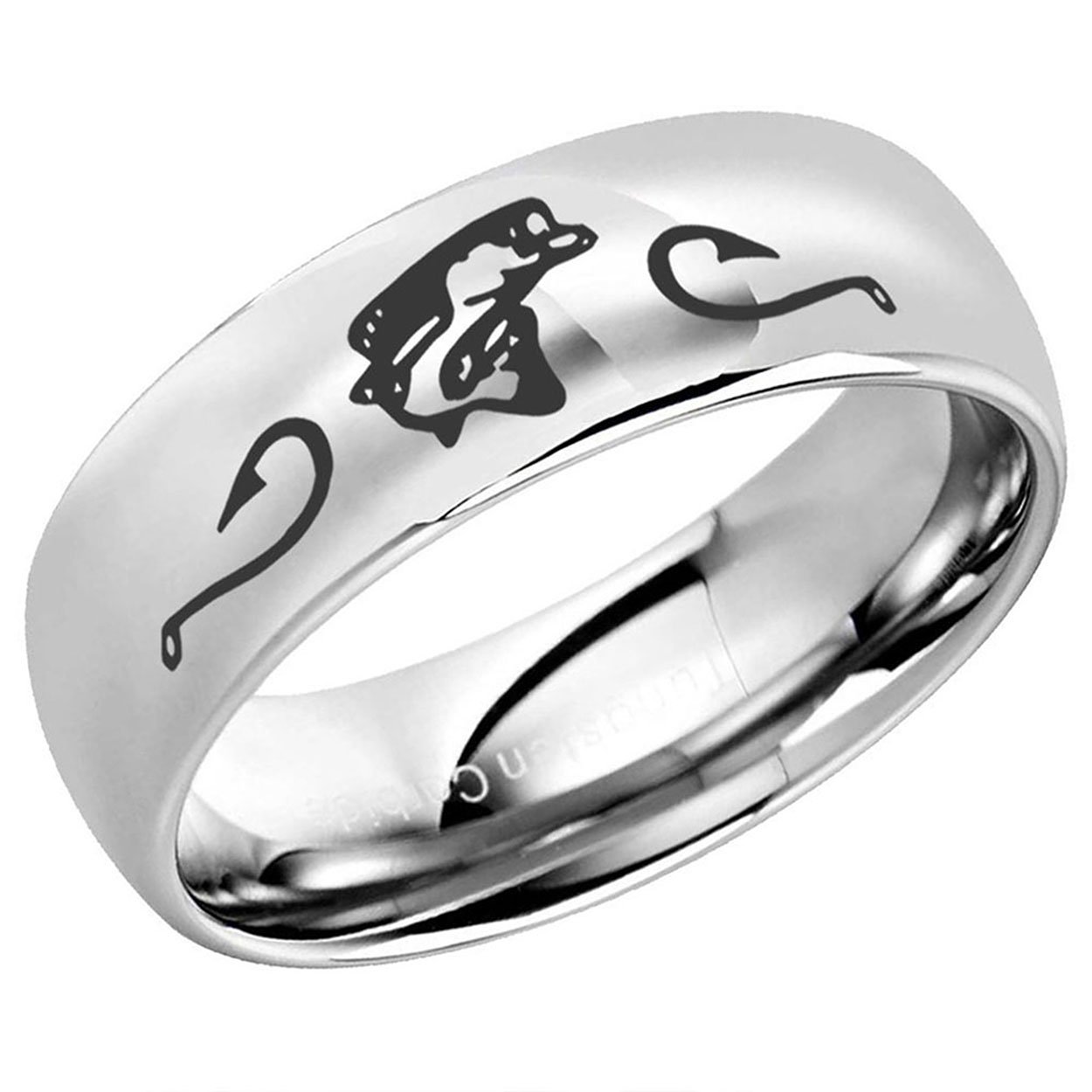 Fishing Hooks Dome Tungsten Ring Glossy Silver 10mm